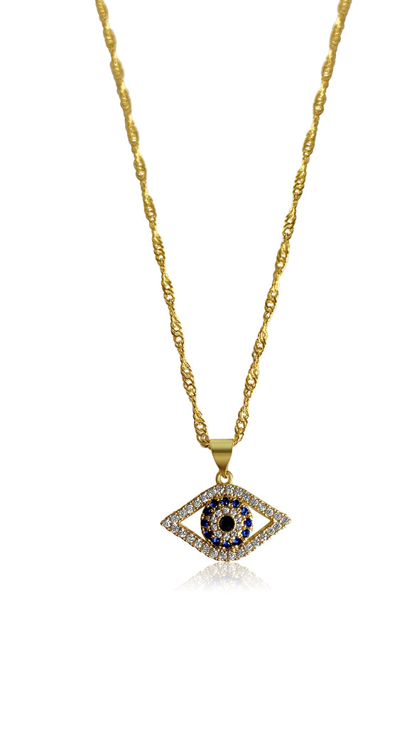 24K Gold Evil Eye Charm Pendant CZ Micro Pave, Evil Eye Necklace, Evil Eye  Bracelet, Evil Eye Jewelry, Cubic Zirconia, 16x10mm, CP687 - BeadsCreation4u